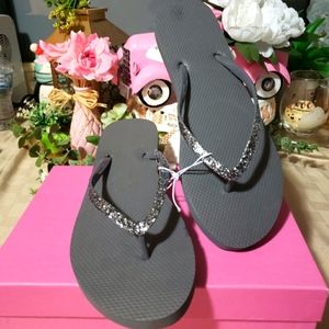 Shade & Shore Sparkling Thong Flip Flop Sz 11